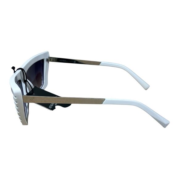 Kendall & Kylie Sunglasses Adult White Cateye Futuristic Pointed Y2K Costume NEW - Picture 3 of 7